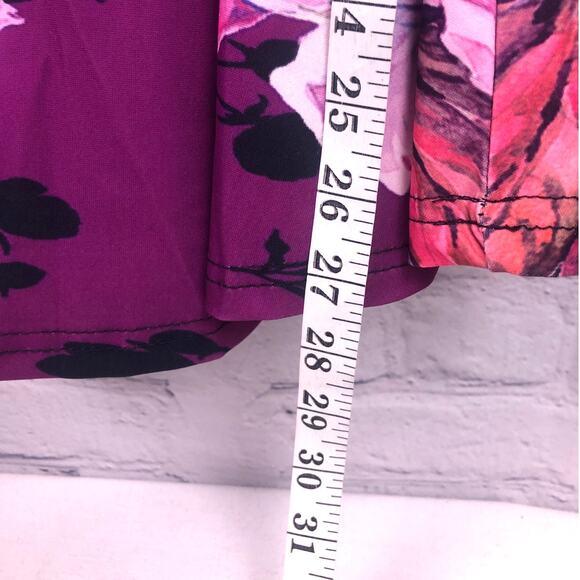 Lily Asian Floral Flowy Elastic Waist Ruffle Feminine A-Line Midi Skirt Size S - Picture 9 of 9